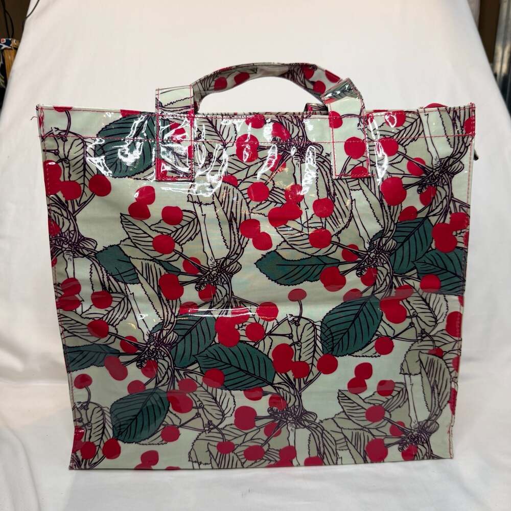 Paperchase Cherry Print Coated Canvas Zip-Top Tote Bag